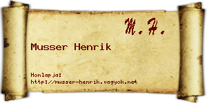 Musser Henrik névjegykártya